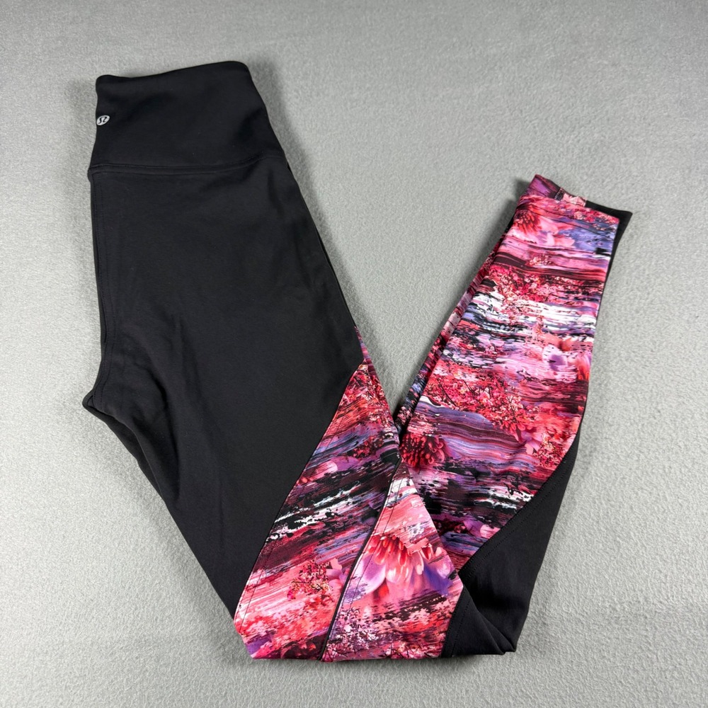 Lululemon Sweat & Repeat Tight Dahliascape Multi Black Floral Leggings Size 6